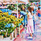 Virágpiac | modern festmény